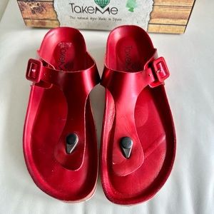 Take Me red patten sandal size 9
